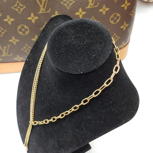 Authentic Louis Vuitton Lock & Key w/ Unbranded Gold Plated Gold Chain Necklace - Picture 7 of 9